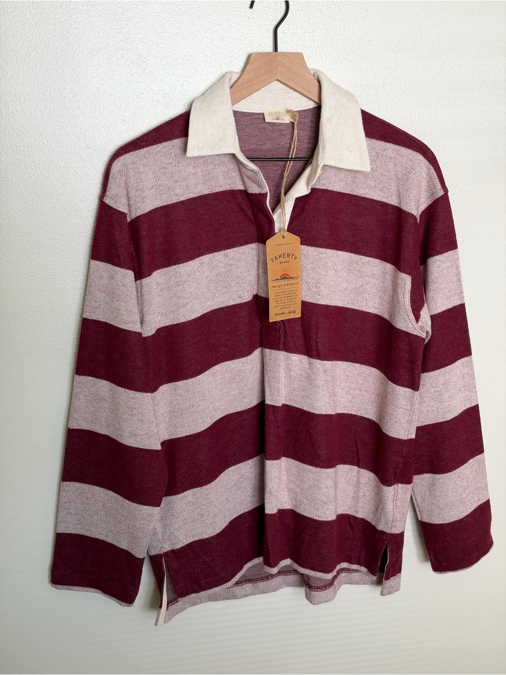 FAHERTY Legend Sweater Rugby Popover - Deep Red Rugby - Picture 8 of 13